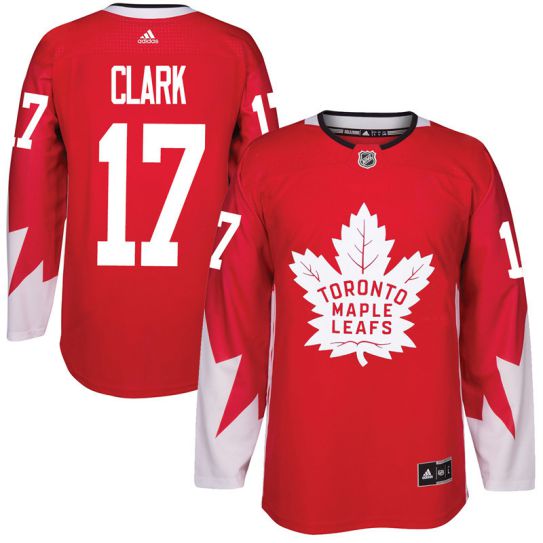 2017 NHL Toronto Maple Leafs Men #17 Wendel Clark red jersey